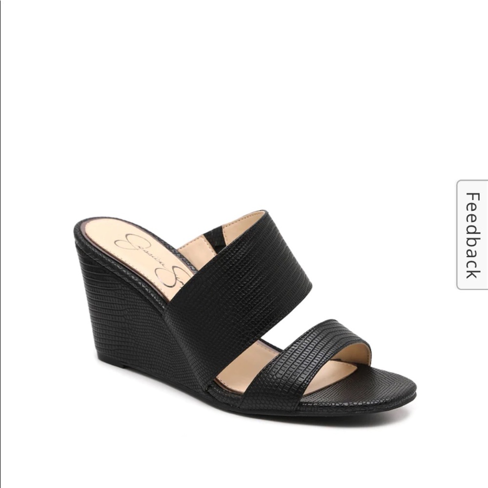 Jessica Simpson Cayren Wedge Sandal, black size 10